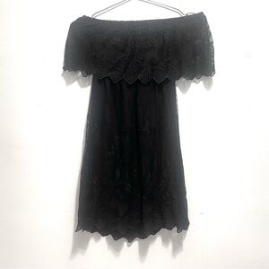 Express Black Lace Off-Shoulder Dress